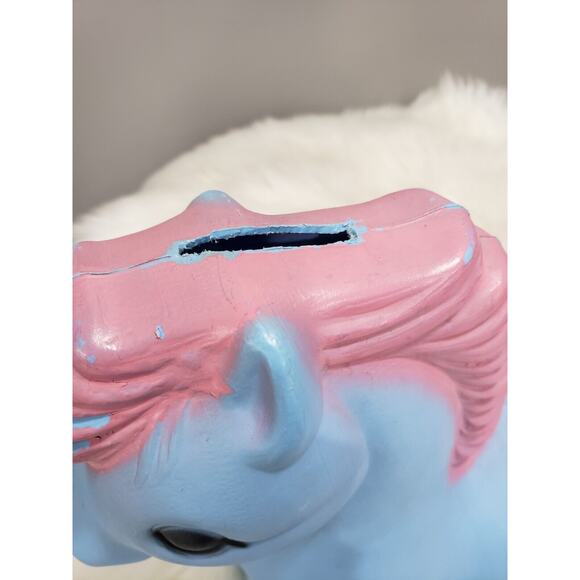 Vintage A J Renzi Corp Pink Carousel Horse Plastic 10" Blow Mold Coin‎ Bank Pony - Picture 3 of 8